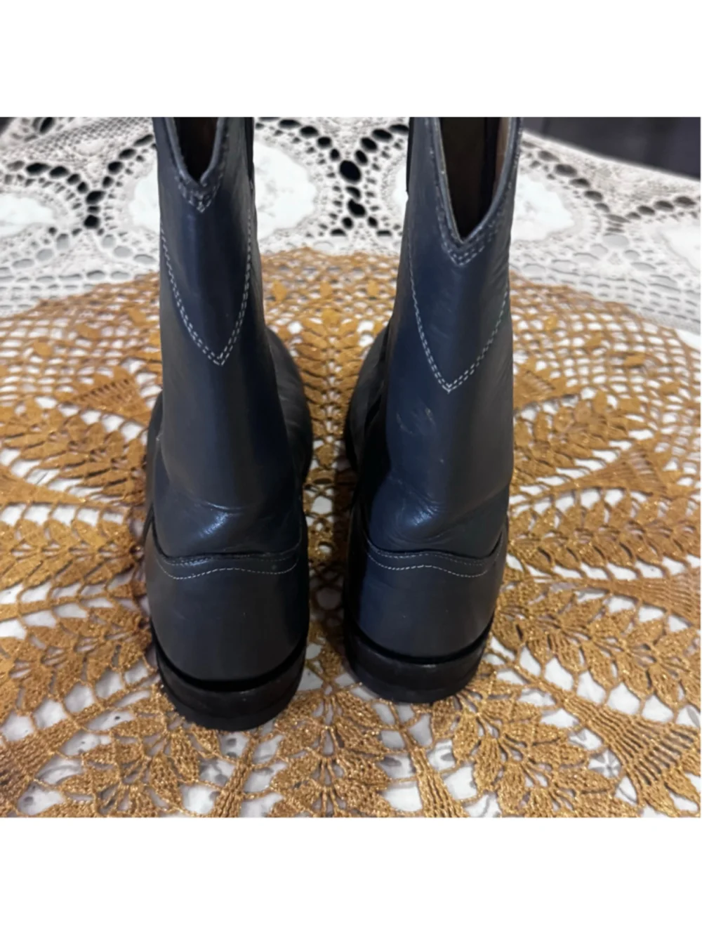 Vintage Justin Grey Leather Cowboy Men's Boots 7.5 C / 9.5 Women's